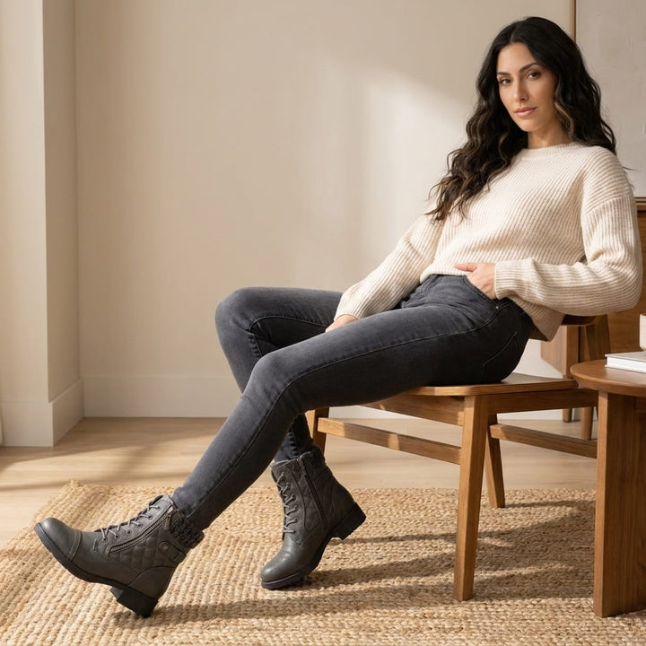 Aquilina | Women's Zip-Front Ribbed Long-Sleeve Sweater
