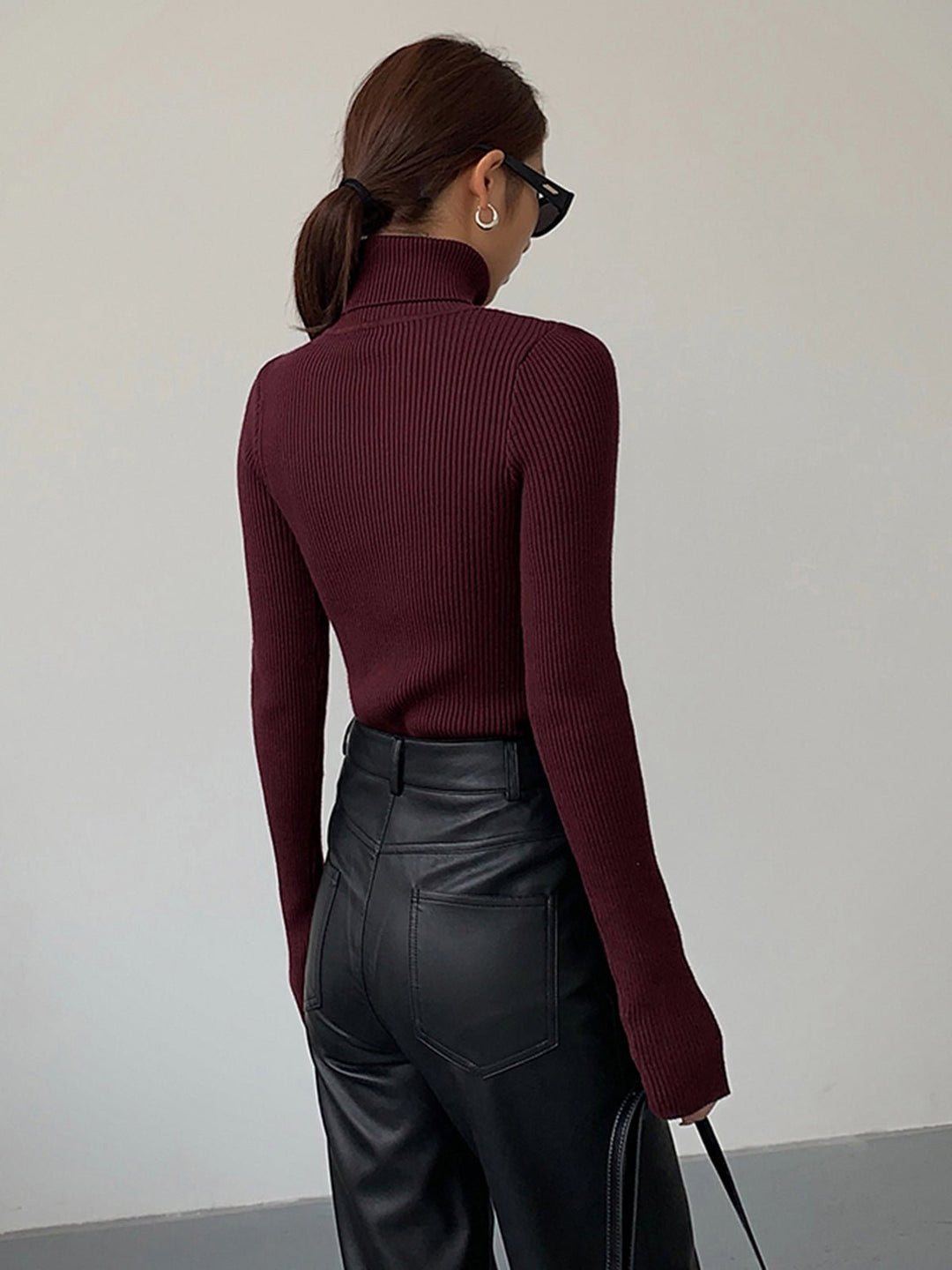 Ladonna | Women's Ribbed Turtleneck Long-Sleeve Sweater