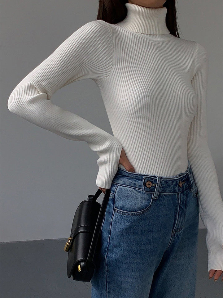 Ladonna | Women's Ribbed Turtleneck Long-Sleeve Sweater