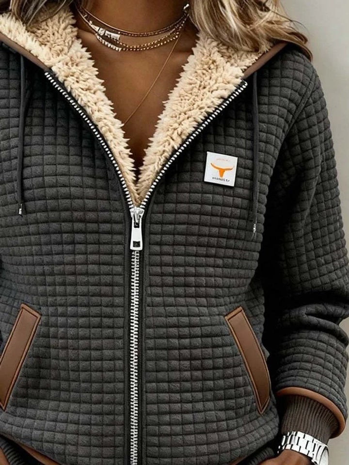 Marinette | Women's Sherpa Hooded Zip-Front Quilted Coat