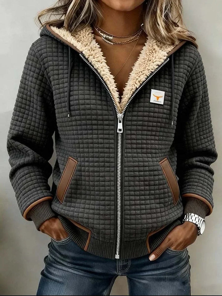 Marinette | Women's Sherpa Hooded Zip-Front Quilted Coat