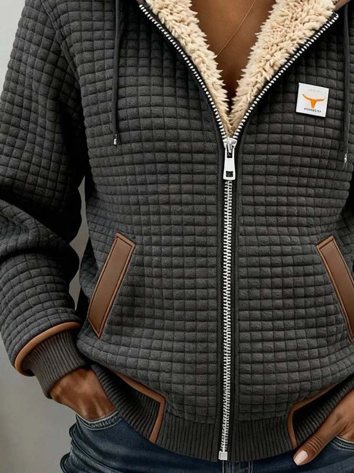 Marinette | Women's Sherpa Hooded Zip-Front Quilted Coat