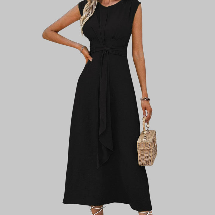 Vanora | Women's A-Line Crew-Neck Sleeveless Midi Dress