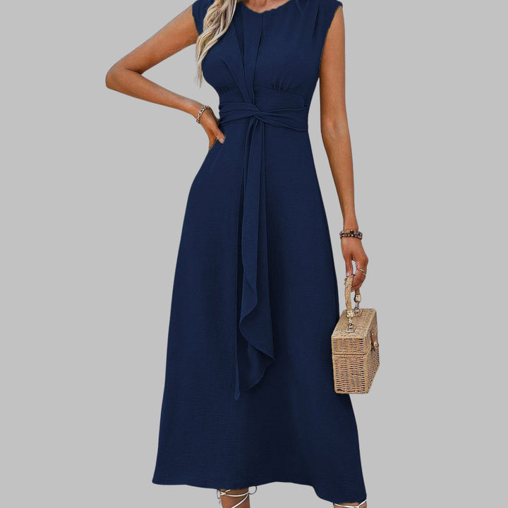 Vanora | Women's A-Line Crew-Neck Sleeveless Midi Dress