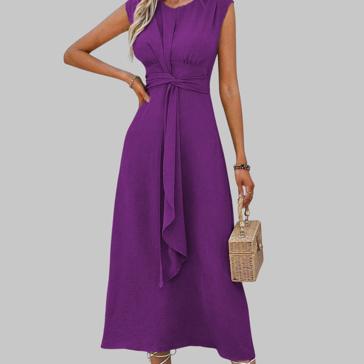 Vanora | Women's A-Line Crew-Neck Sleeveless Midi Dress