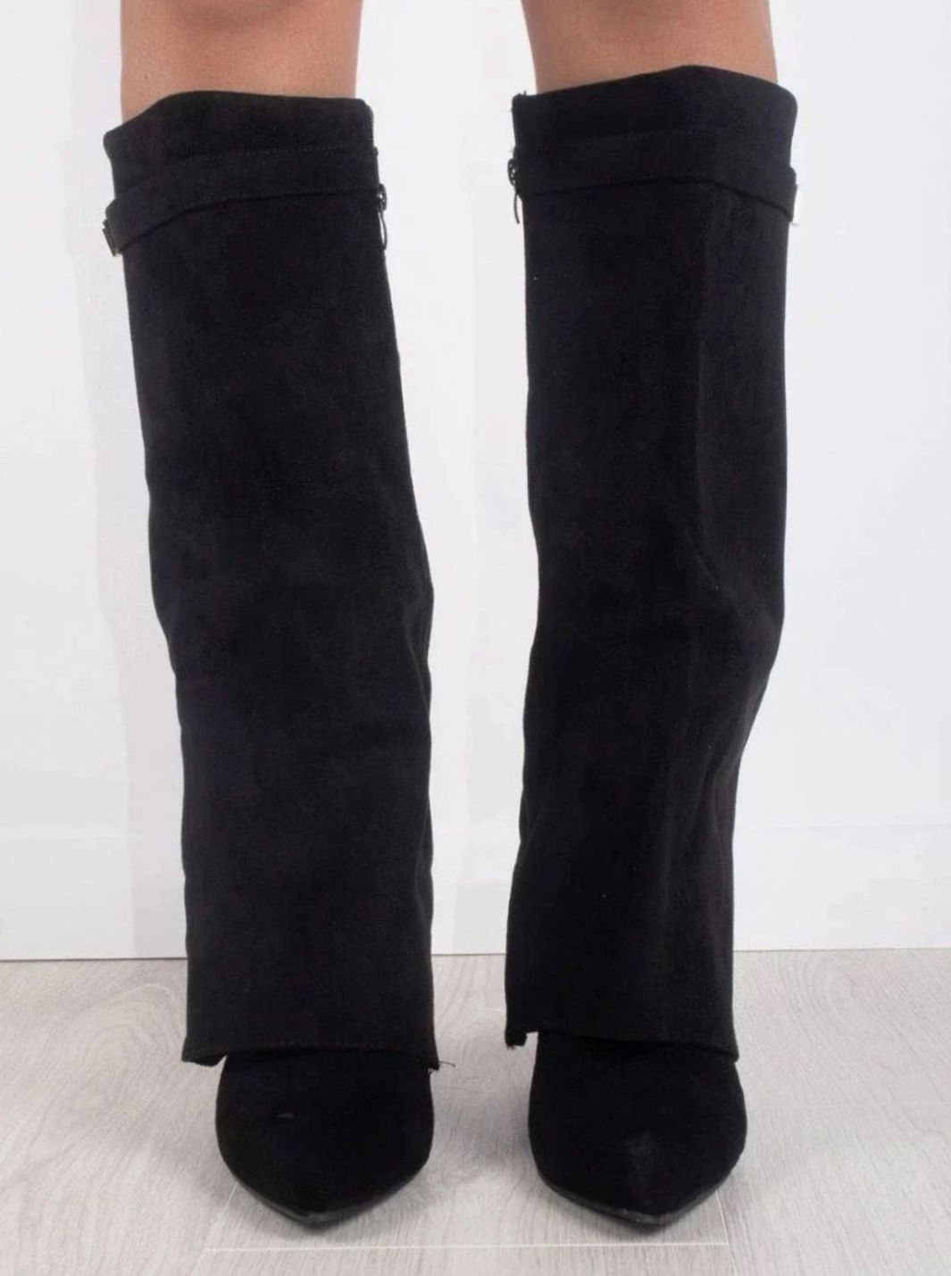 Amalthea | Women's Suede Pointed-Toe Block-Heel Knee-High Boots